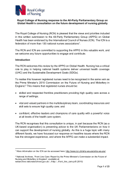 Royal College of Nursing response to the All