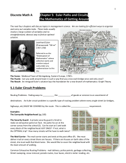 Discrete Math A Chapter 5: Euler Paths and Circuits The