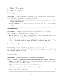 1 Closure Properties