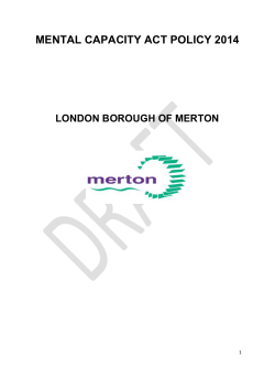 Mental Capacity Act Policy Statement