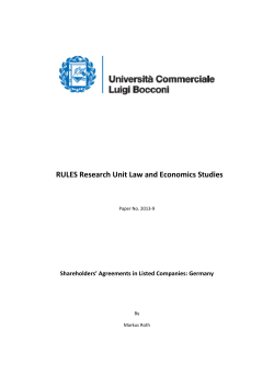 RULES Research Unit Law and Economics Studies