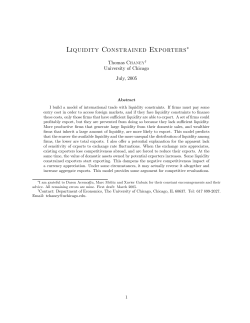 Liquidity Constrained Exporters