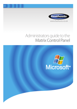 Administrators guide to the Matrix Control Panel