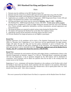 2005 Hartford Fair King and Queen Application