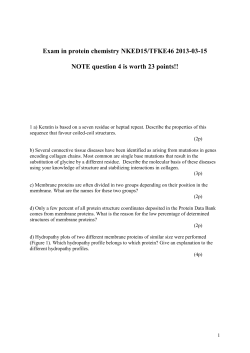 Exam in protein chemistry NKED15/TFKE46 2013-03-15