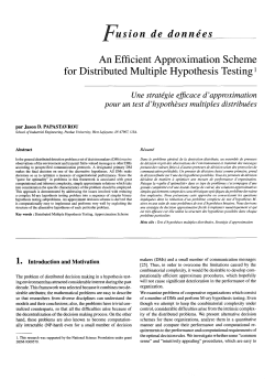 fusion de donn&eacute;es - Revues et Congr&egrave;s