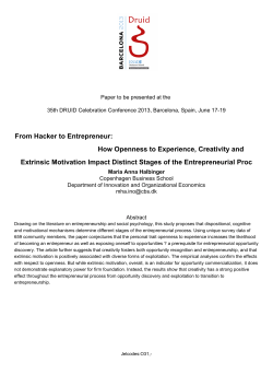 From Hacker to Entrepreneur: How Openness to Experience