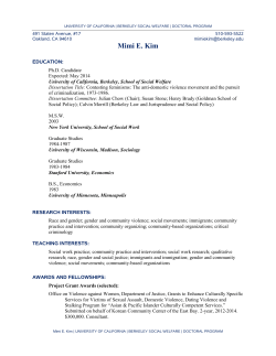 Mimi E. Kim - Berkeley Social Welfare