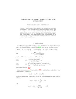 A HIGHER-LEVEL BAILEY LEMMA: PROOF AND APPLICATION 1