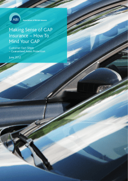 Making Sense of GAP Insurance - Association of British Insurers