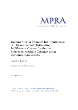 Fanning-Out or Fanning-In? - Munich Personal RePEc Archive