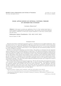 Some Applications of Optimal Control Theory of Distributed Systems