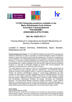 PATHSENSE 13 PhD Fellowship positions available in the Marie