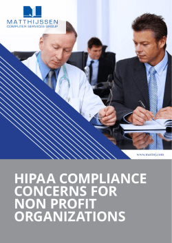 hipaa compliance concerns for non profit organizations