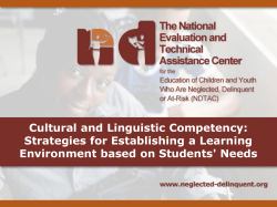 Strategies for Establishing a Learning Environment based