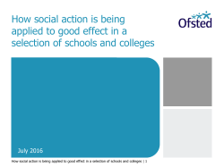 How social action is being applied to good effect in a selection of