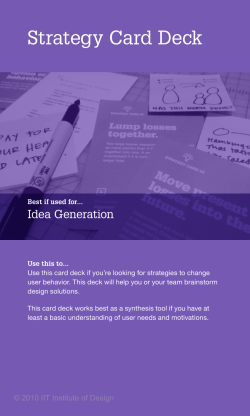 Strategy Card Deck - Brains, Behavior and Design toolkit