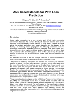 ANN based Models for Path Loss Prediction
