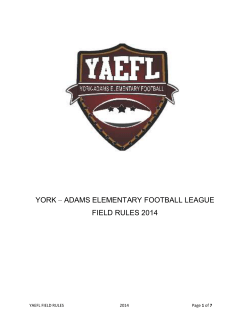 IX.) Field Rules - Hanover Hawks Youth Football