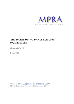The redistributive role of non-profit organizations