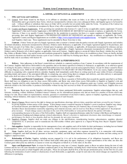 terms and conditions of purchase a. offer, acceptance