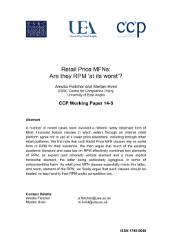 Retail Price MFNs: Are they RPM `at its worst`?