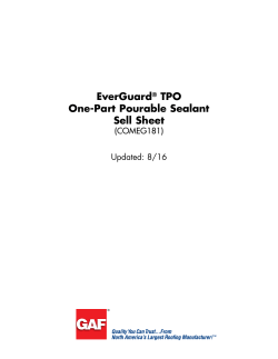 EverGuard One-Part Pourable Sealant Sell Sheet