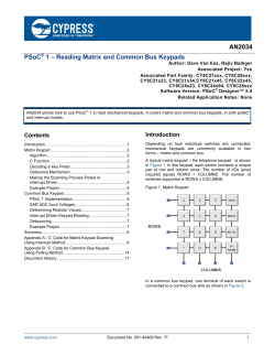 PSoC&reg; 1 &ndash; Reading Matrix and Common Bus Keypads
