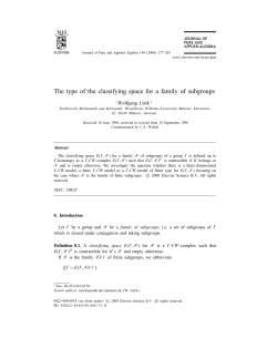 The type of the classifying space for a family of subgroups