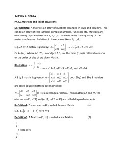 matrices. Note