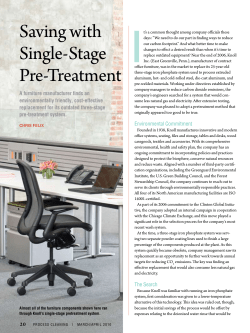 Saving with Single-Stage Pre-Treatment