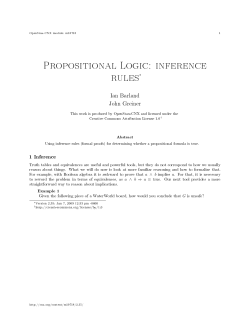 Propositional Logic: inference rules