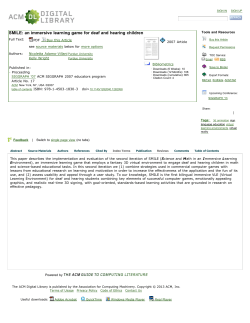 SMILE: an immersive learning game for deaf and hearing children