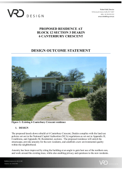 design outcome statement - National Capital Authority