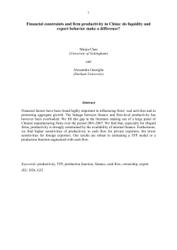 Financial constraints and firm productivity in China