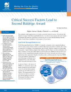 Critical Success Factors Lead to Second Baldrige Award