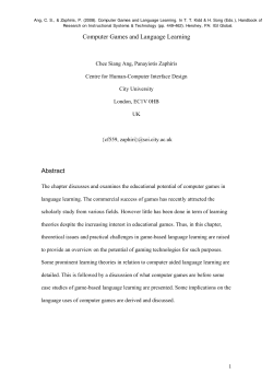 Computer Games and Language Learning (PDF Available)