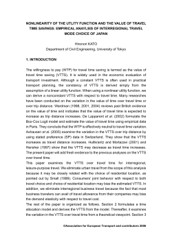Nonlinearity of the utility function and the value of travel time savings