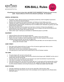 KIN-BALL Rules - Kent State University