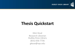 Thesis Quick Start