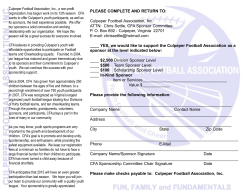 Please make checks payable to: Culpeper Football Association, Inc.