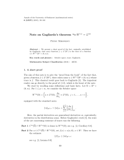 Note on Gagliardo`s theorem &ldquo;trW1,1 = L1&rdquo; - F.M.I.
