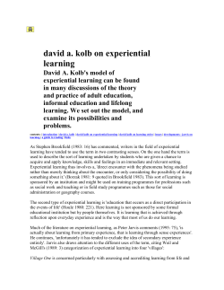 David Kolb on experiential learning