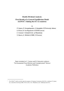 Double Dividend Analysis: First Results of a General Equilibrium