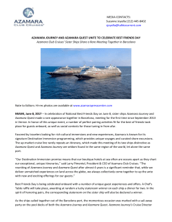media contacts - Azamara Club Cruises Press Center