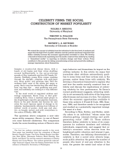 celebrity firms: the social construction of market