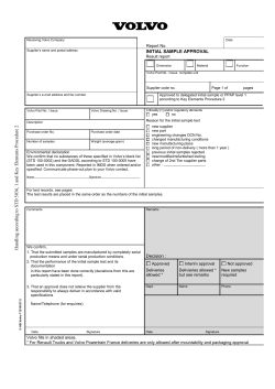 Initial Sample Approval - result report