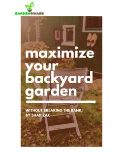 maximize your backyard garden