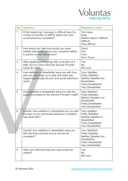 Complaints Satisfaction Questionnaire