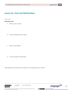 Even and Odd Numbers